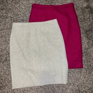 Two J Crew, Size 2 Wool Pencil Skirts